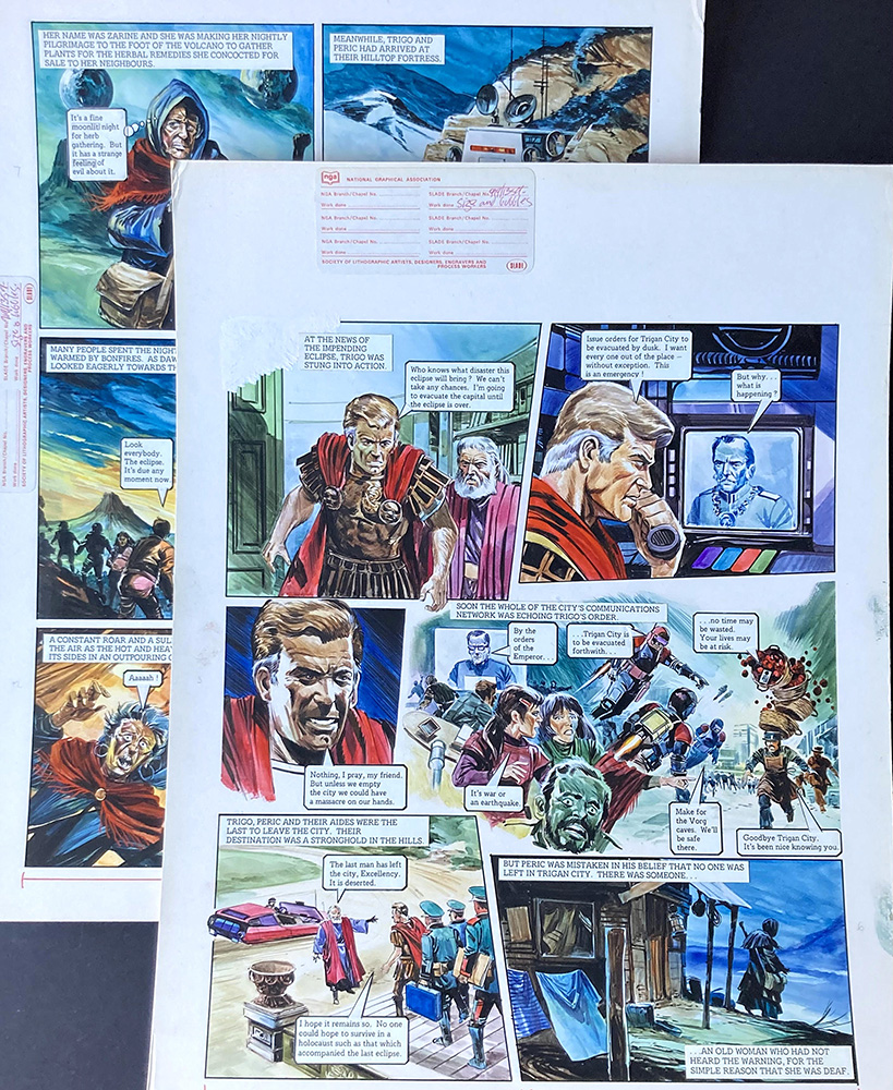 The Trigan Empire: Eclipse of The Twin Suns (25-03-78) (TWO pages) (Originals) (Signed) art by The Trigan Empire (Gerry Wood) at The Illustration Art Gallery