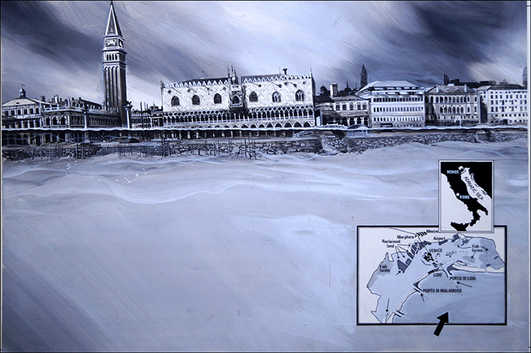 Venice In Peril (Original) by Gerry Wood Art at The Illustration Art Gallery