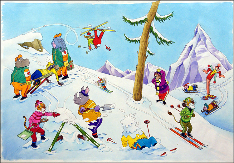 Downhill All The Way (Original) by Peter Woolcock at The Illustration Art Gallery