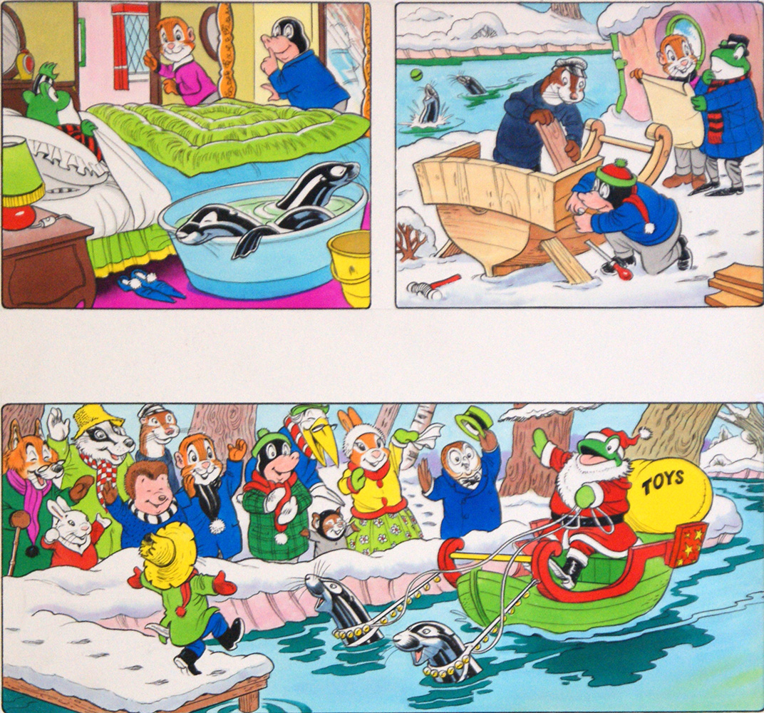 Mr Toad and his Present Boat (Original) art by Wind in the Willows (Woolcock) at The Illustration Art Gallery