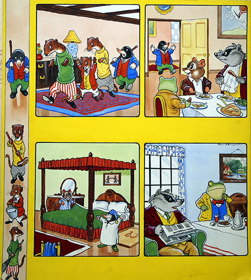 The Wind In The Willows: Mole Rounds Up The Weasels (Original) (Signed) by Wind in the Willows (Woolcock) at The Illustration Art Gallery