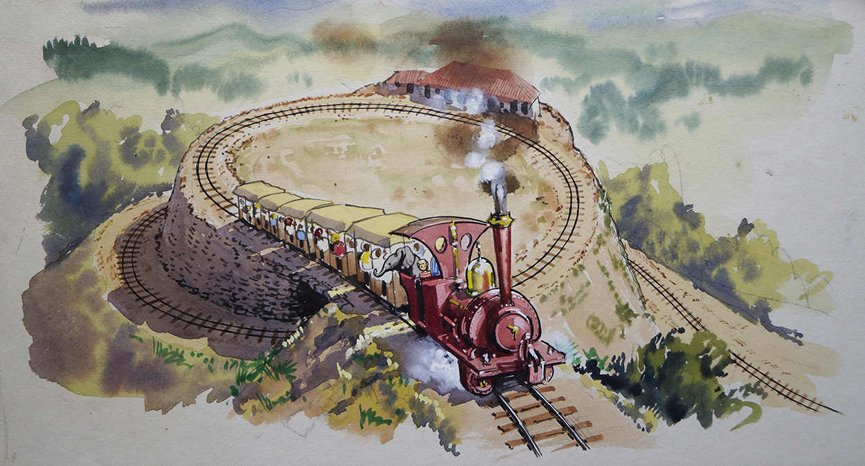 The Darjeeling Himalayan Train Line Elevation (Originals) art by John Worsley Art at The Illustration Art Gallery