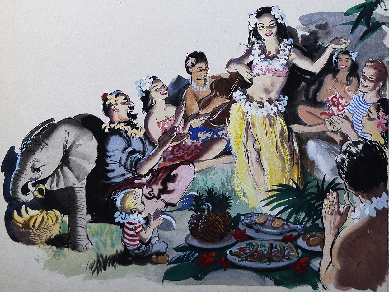 The Hula Feast (Originals) art by John Worsley Art at The Illustration Art Gallery