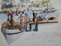 All Aboard the Mississippi Delta Oyster Boat art by John Worsley