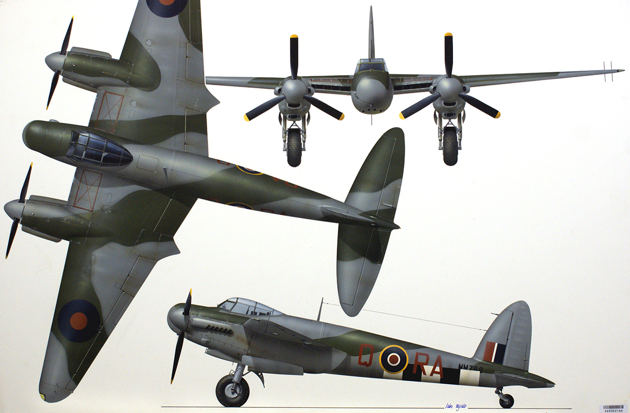 Mosquito Bomber (Original) (Signed) art by Iain Wyllie Art at The Illustration Art Gallery